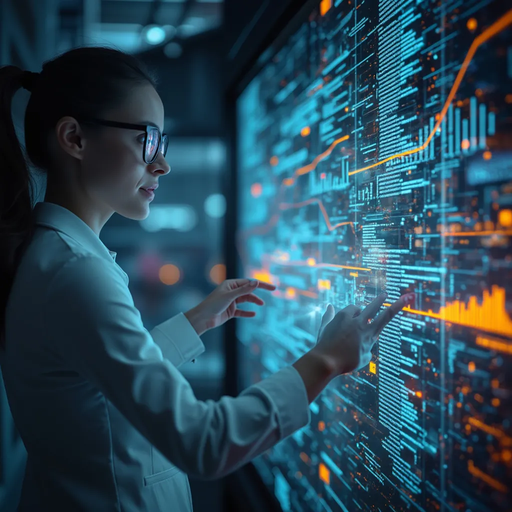 Análisis de datos en pantalla holográfica