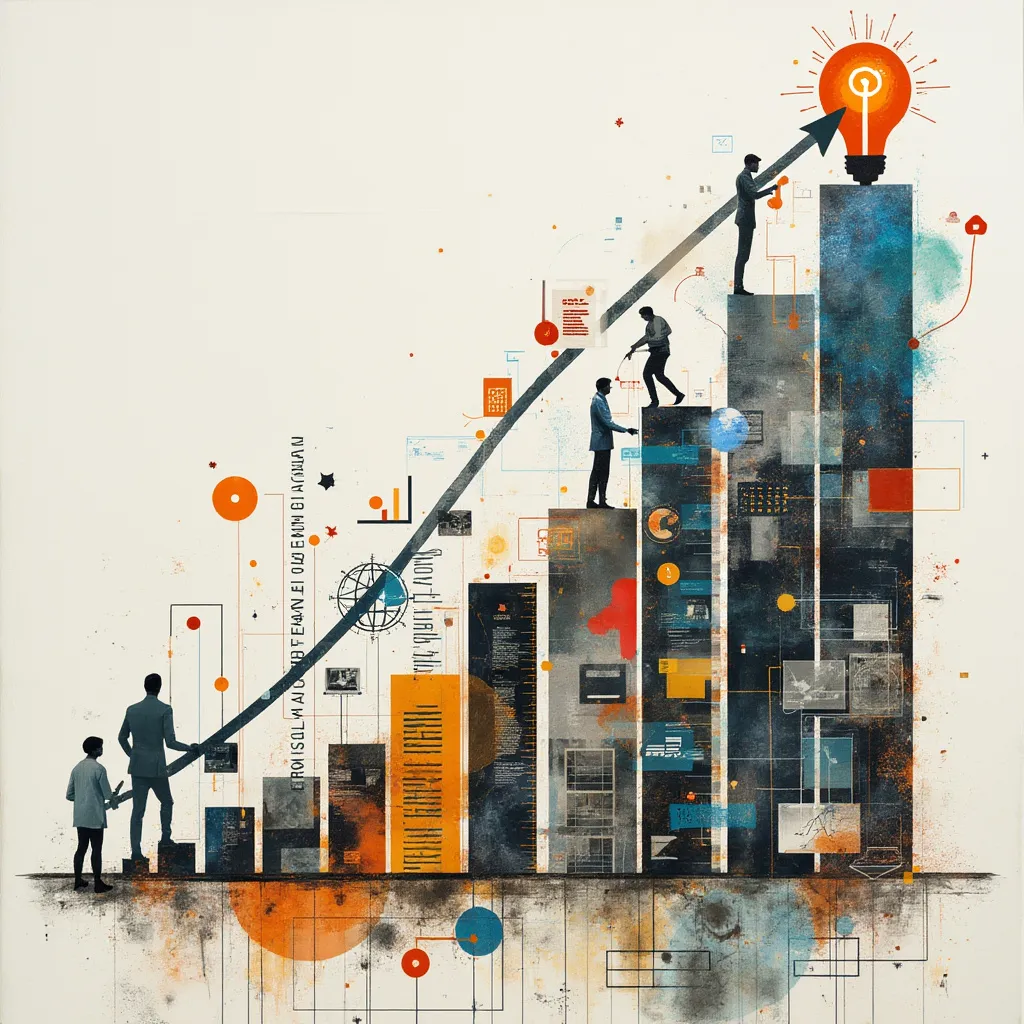 Collage de imágenes representando la evolución y el crecimiento de la consultoría.